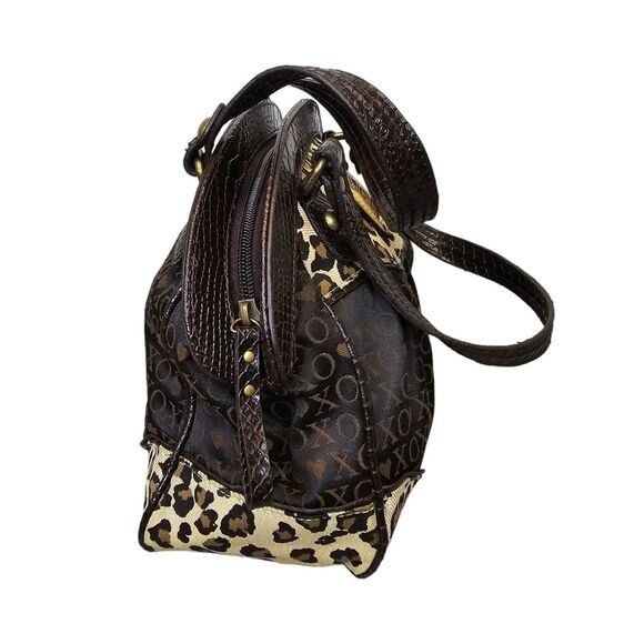 Y2K Vintage XOXO Leopard Logo Brown Shoulder Bag 2000s - Picture 4 of 16